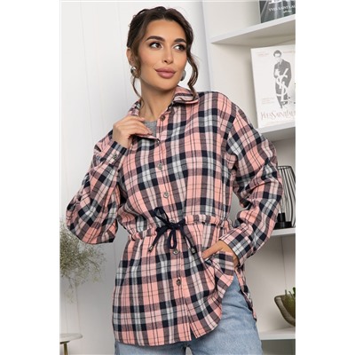 Рубашка хлопковая Джанет (персик/синий) Б14275-4М
