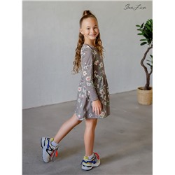 Платье Эля сакура на бежевом