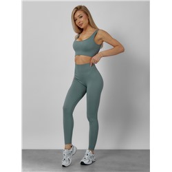 Спортивный костюм для фитнеса женский бирюзового цвета 20006Br
