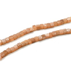 Бусы из Беломорита-лунный камень кубик 5*5мм, 49см, 24,5г