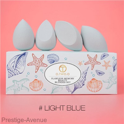 Набор спонжей O.TWO.O Flawless Memory Beauty Blendes Set 4 шт. (Голубой)