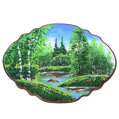 Панно с рисунком из камня, лето "облако" 50*37см, 1125г