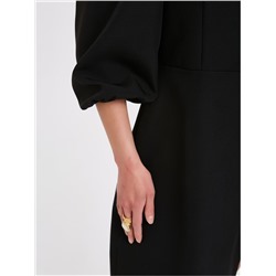 Платье чёрное короткое с разрезом