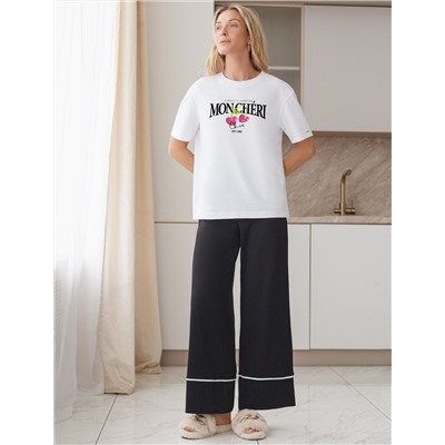 Футболка с принтом свободная эластичная из премиального хлопка