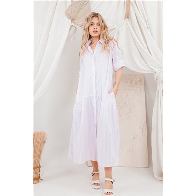 AMORI 9660 розовая_полоска, Платье