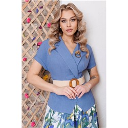 Мода Юрс 2641-2 синий_ирисы, Юбка,  Жакет