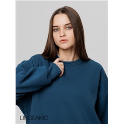 Женский свитшот оверсайз из футера с начесом Lingeamo темно-бирюзовый ВК-23 (23)