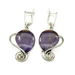 Серьги из флюорита 23*30мм.