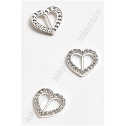 Пряжка со стразами (5 шт) 19 мм "Сердце" SF-2046