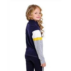 Джемпер UD 7539 син-сер-горчица