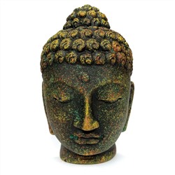 Статуэтка ГОЛОВА БУДДЫ (камень, разные цвета, 12 см.), 1 шт.