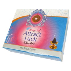 ATTRACT LUCK Natural Masala Cone, Aromatika (ПРИВЛЕЧЕНИЕ УДАЧИ конусные благовония, Ароматика), уп. 25 г. + подставка.