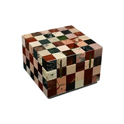Шкатулка из яшмы "Мозаика" 60*60*42мм