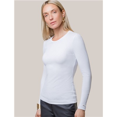 Джемпер из трикотажа в широкий рубчик