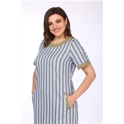 Lady Style Classic 1427/9 синий_хаки-полосы, Платье