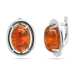 Серьги из серебра янтарь, СП20
