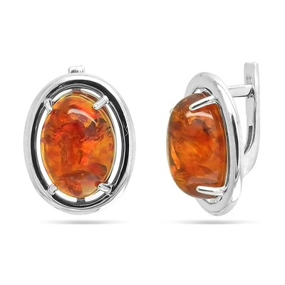 Серьги из серебра янтарь, СП20