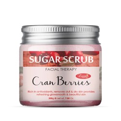 CRAN BERRIES Sugar Scrub, Luster (КЛЮКВА сахарный скраб для лица, Ластер), 200 г.