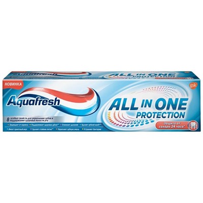 AQUAFRESH TOTAL Зубная паста 75ml  Защита Protection АКЦИЯ! СКИДКА 20%
