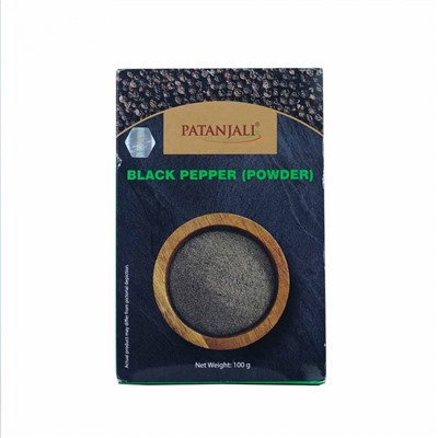 BLACK PEPPER (POWDER), Patanjali (МОЛОТЫЙ ЧЕРНЫЙ ПЕРЕЦ, Патанджали), 100 г.