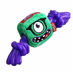 Игрушка GIGWI Монстр с пищалкой и резиновой веревкой 23 см 75434 АГ