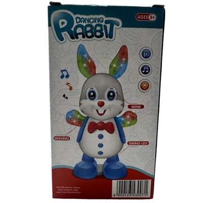 Зайчик Интерактивный (свет,звук,двигается) 19*10,5см / коробка YJ3007