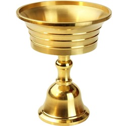 Лампадка ФИГУРНАЯ (латунь, высота 6,2 см., диаметр чаши 5,6 см.), 1 шт.