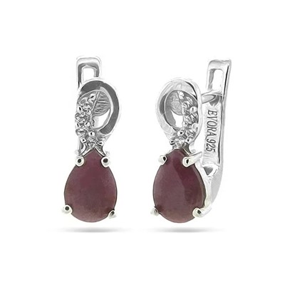 Серьги из серебра рубин, Алена