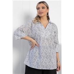 Блуза Легкость движения (бело-серая) Б12966-30М
