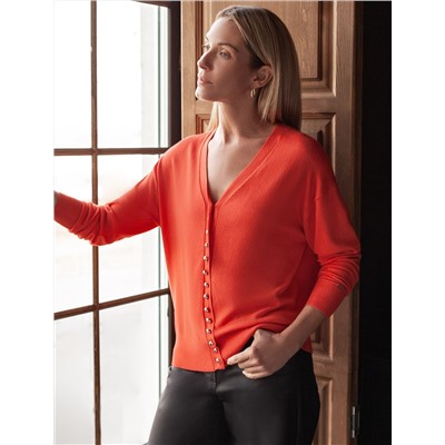 Кардиган тонкой вязки из вискозы