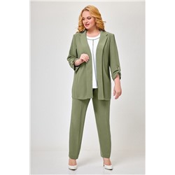 Элль-стиль А-557/4 олива, Брюки,  Блуза,  Жакет