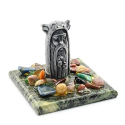 Сувенир из змеевика и мрамолита "Велес " малый 50*50*47мм