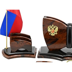 Настольный набор из обсидиана "Кардинал" 505*295*145мм