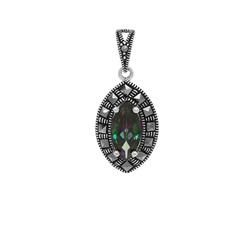 Подвеска из серебра марказит, мистик кварц, SL-AGA1553
