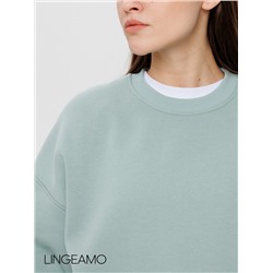 Женский свитшот оверсайз из футера с начесом Lingeamo мятный ВК-23 (25)