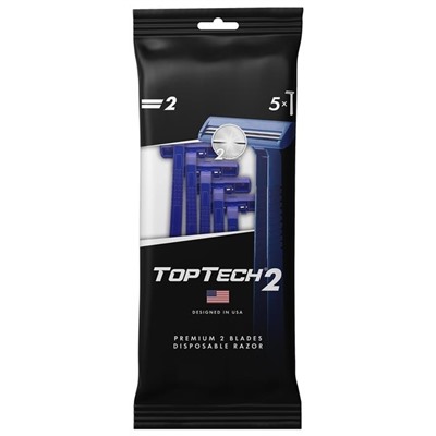 TOPTECH 2  Станок одноразовый пакет 5шт АКЦИЯ! СКИДКА 25%