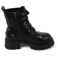 AL7773 черн Ботинки зима для девочек (33-38)/6