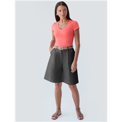 Футболка из плотного трикотажа с плетением риб 1*1