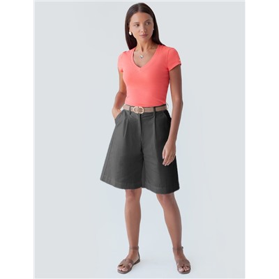 Футболка из плотного трикотажа с плетением риб 1*1