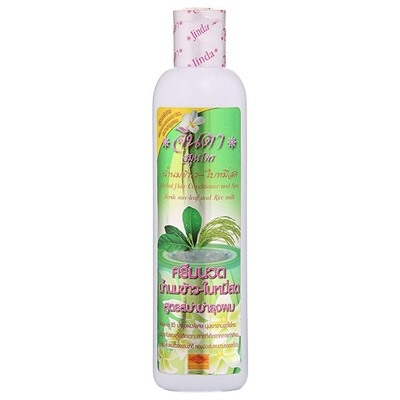Jinda Herbal Conditioner RICE MILK, Jinda (Джинда травяной кондиционер от выпадения волос СПА-УХОД С РИСОВЫМ МОЛОКОМ И ВИТАМИНОМ B5, Джинда), 250 мл. - СРОК ГОДНОСТИ ДО 14 НОЯБРЯ 2024 ГОДА