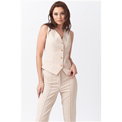 Костюм деловой брючный с жилетом бежевый