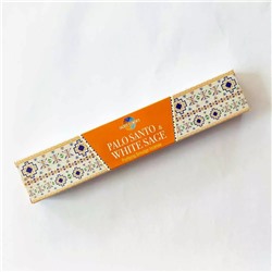 PALO SANTO & WHITE SAGE Purifying Smudge Incense, Sacred Elements (ПАЛО САНТО И БЕЛЫЙ ШАЛФЕЙ очищающие масала благовония, Секретные Элементы), 15 г.
