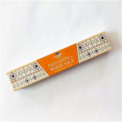 PALO SANTO & WHITE SAGE Purifying Smudge Incense, Sacred Elements (ПАЛО САНТО И БЕЛЫЙ ШАЛФЕЙ очищающие масала благовония, Секретные Элементы), 15 г.