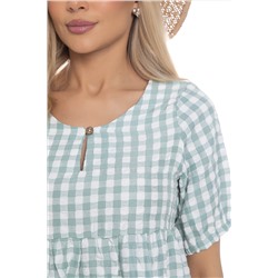 Платье Лето в клетку (мята) П10193