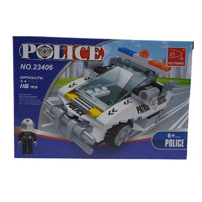 Конструктор Police 116дет. Полицейская техника 22*14см / коробка 23406