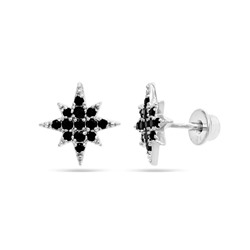 Серьги из серебра куб.циркон., ЛС31ч