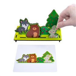 Развивающая игра из дерева «Что за чем? Кто живет в лесу»