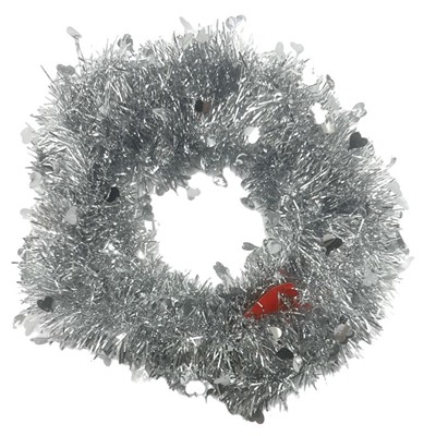 Мишура Серебро с Сердечками 2м  (выпис.по 10шт.) M-3
