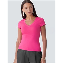 Футболка из плотного трикотажа с плетением риб 1*1