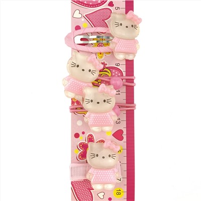 Набор 2 резинки и 2 заколки «Pink kitty» (финальная цена)